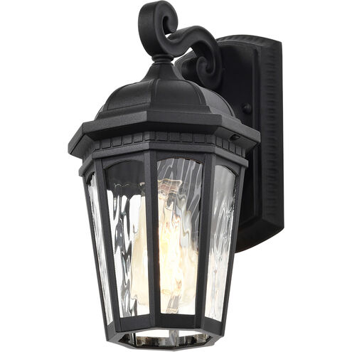 East River 12 inch Matte Black Outdoor Wall Lantern, Small