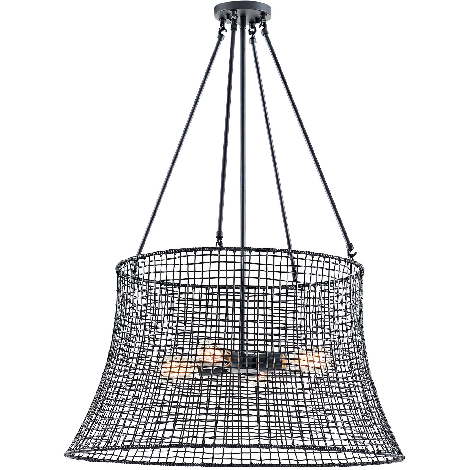 Longleaf 4 Light 28 inch Matte Black Outdoor Chandelier