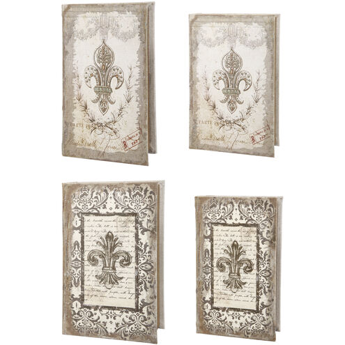 Anita 7 X 3.2 inch White Book Box, Set of 4