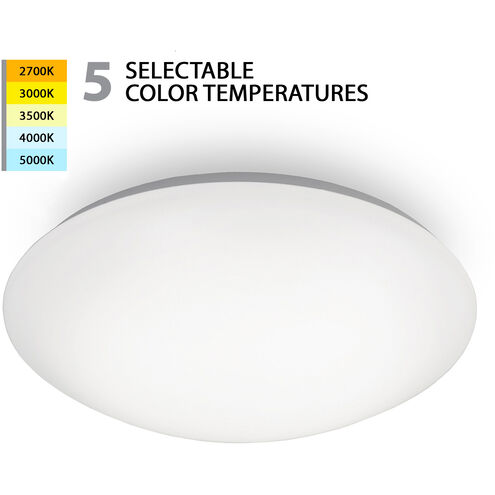 Glo LED 14.25 inch White Flush Mount Ceiling Light in 2700K
