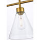 Mera 3 Light 38 inch Brass Linear Pendant Ceiling Light