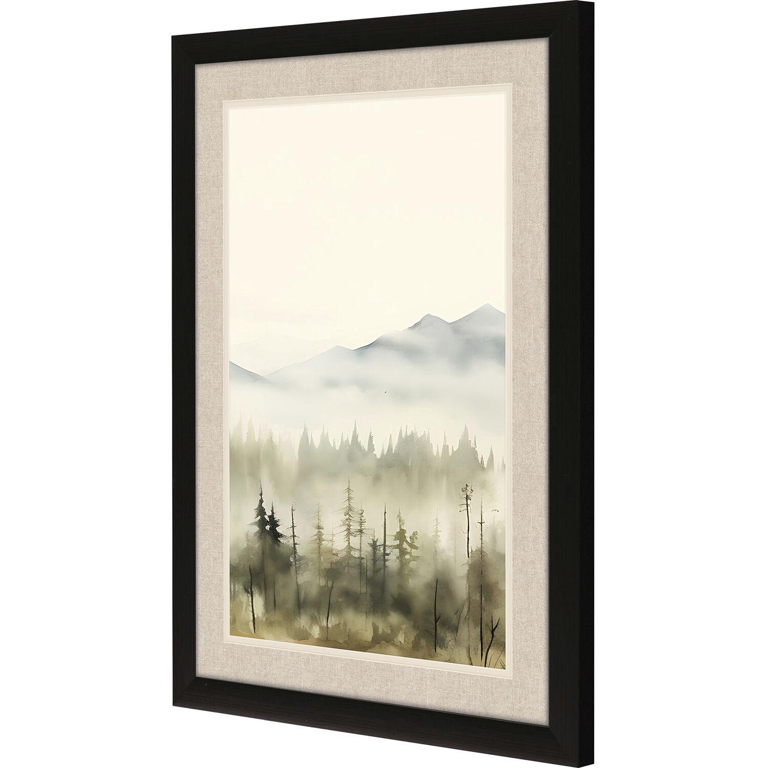 Mountain Glimpse Green and Blue and Brown Framed Art, Propac