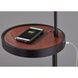 Oliver 64 inch 150.00 watt Matte Black and Walnut Wood Shelf Floor Lamp Portable Light, with AdessoCharge Wireless Charging Pad and USB Port