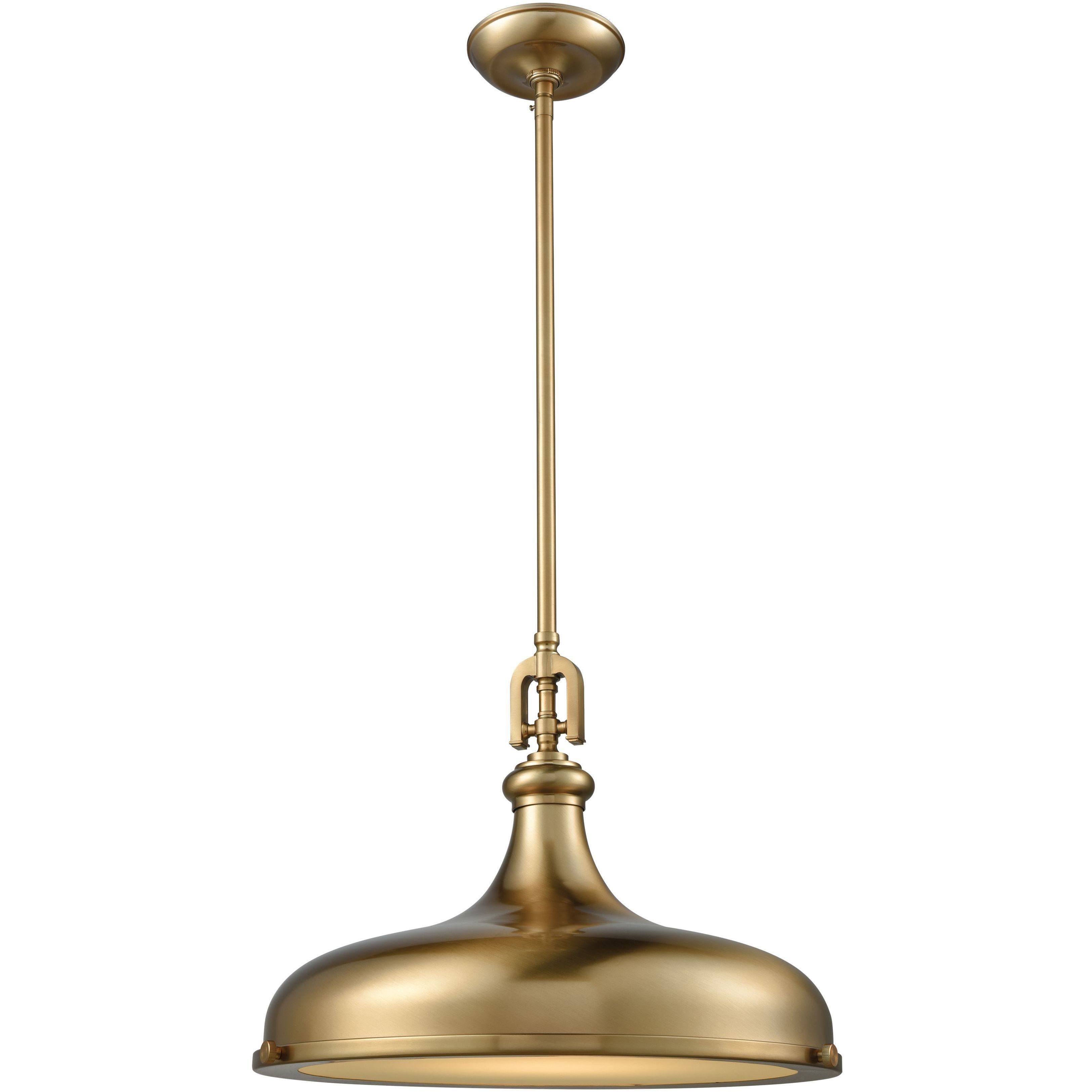 Rutherford Pendant Ceiling Light in Satin Brass