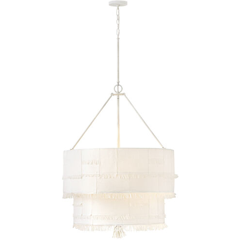 Lisa McDennon Baya 9 Light 30 inch Textured Plaster Chandelier Ceiling Light, Multi Tier