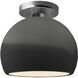 Radiance LED 7 inch Gloss Grey and Brushed Nickel Semi Flush Ceiling Light