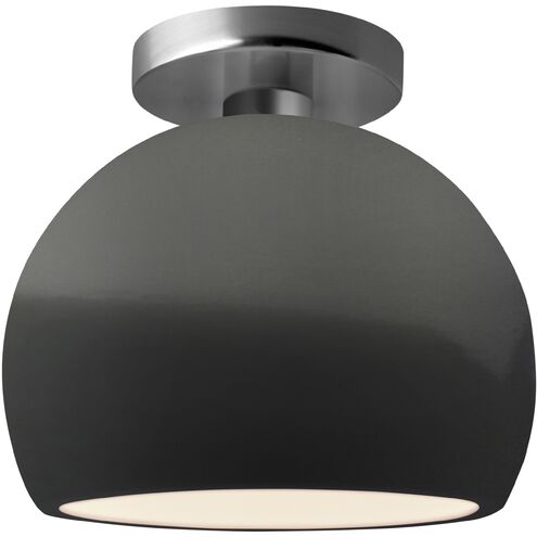 Radiance LED 7 inch Gloss Grey and Brushed Nickel Semi Flush Ceiling Light