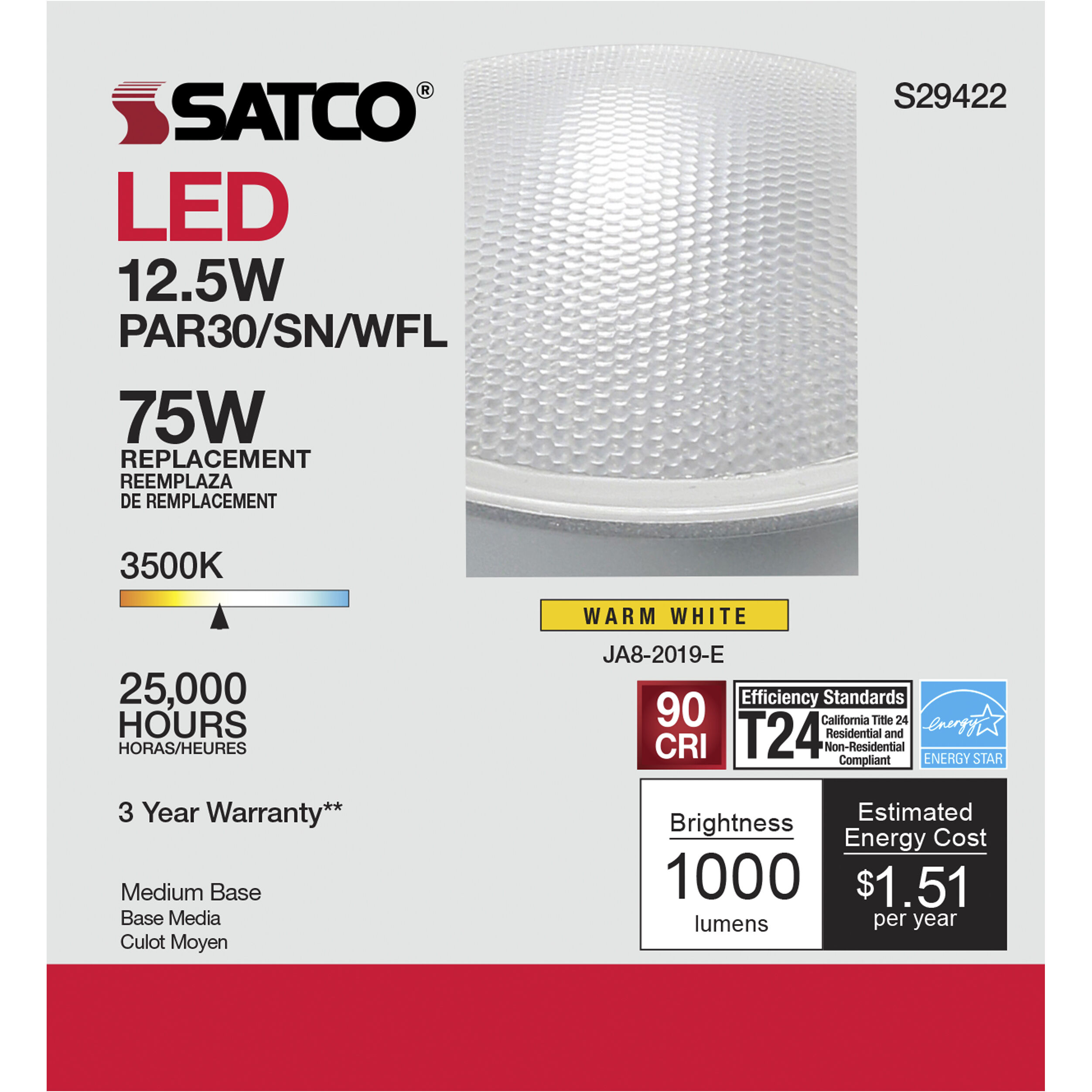 Lumos LED PAR30SN Medium 12.50 watt 120 3500K LED Bulb