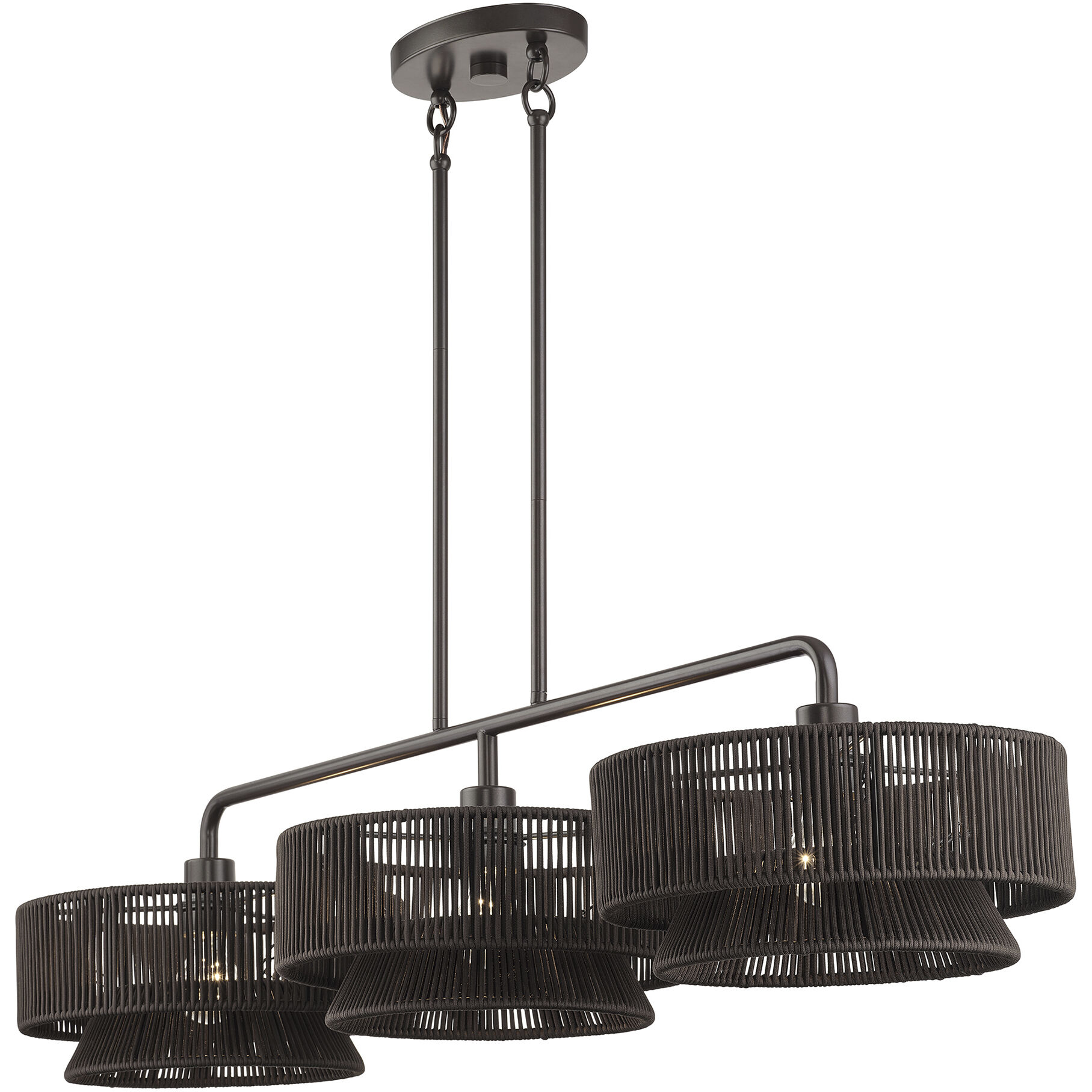 Florell 3 Light 47 inch English Bronze Linear Chandelier Ceiling Light, Extra Large