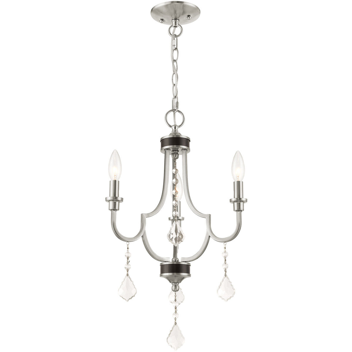 Glendale 3 Light 14 inch Brushed Nickel Mini Chandelier Ceiling Light