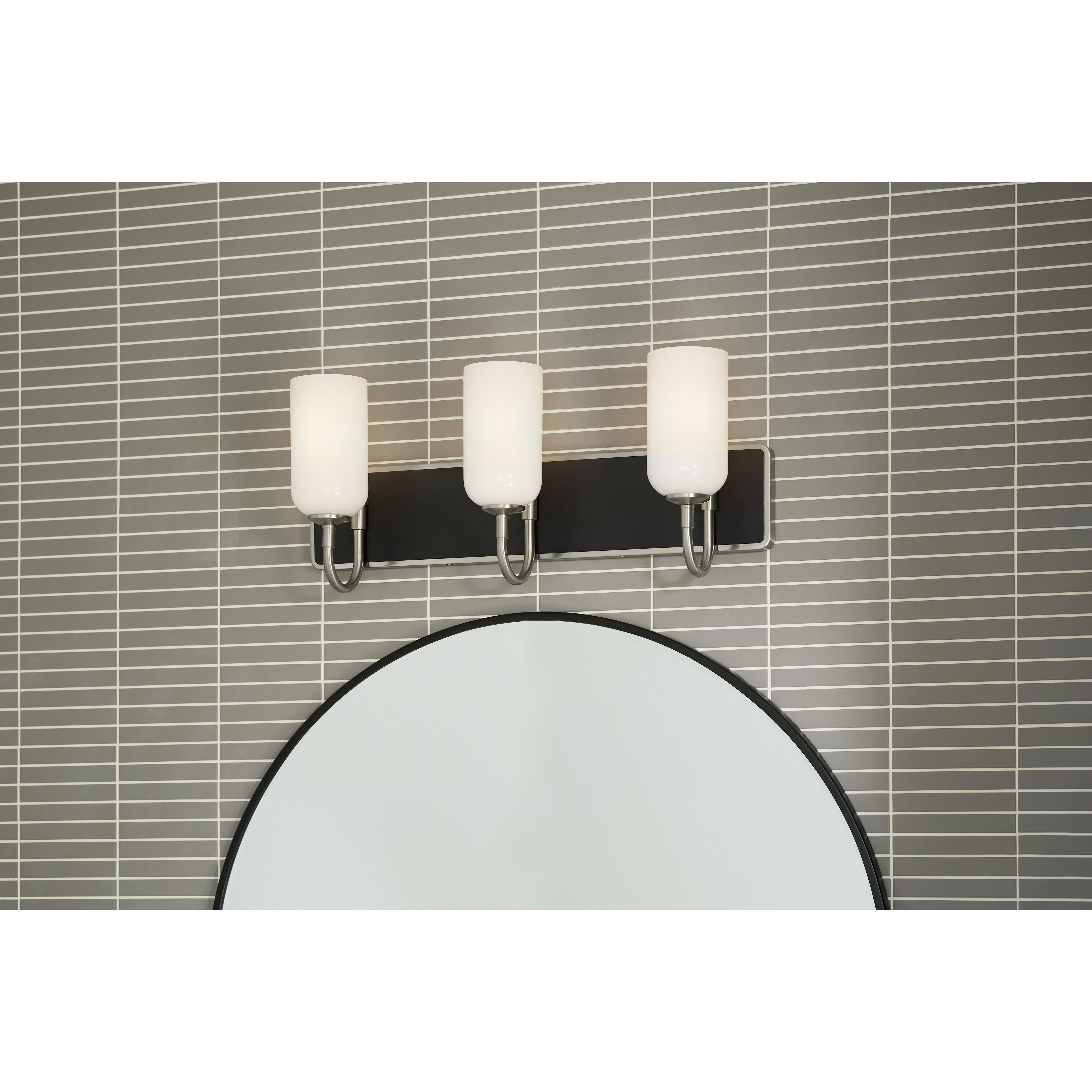 Solia LED 24 inch Brushed Nickel with Black Bathroom Vanity Light Wall Light