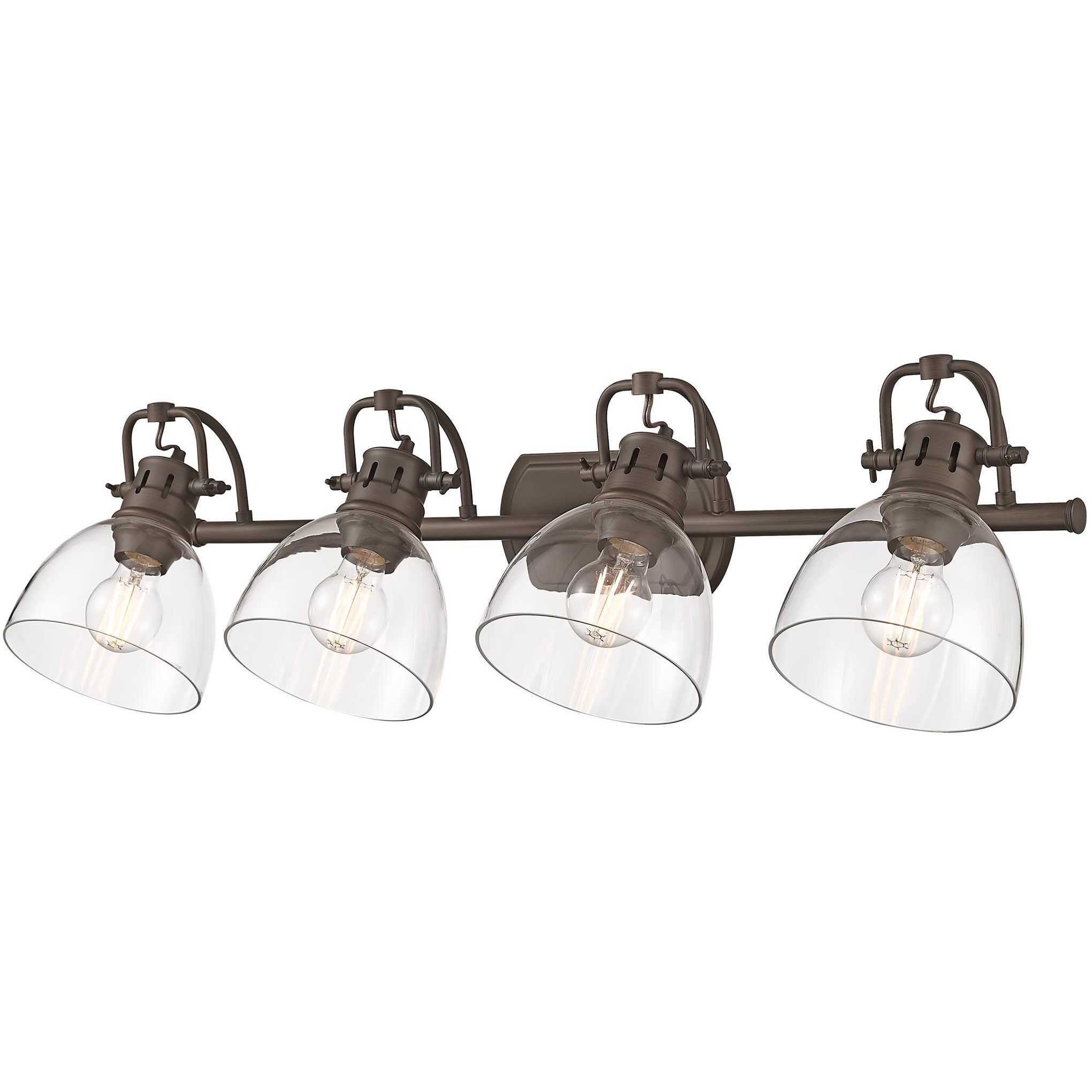 Yep Duncan Vanity Wall Light in Rubbed Bronze, Clear Glass