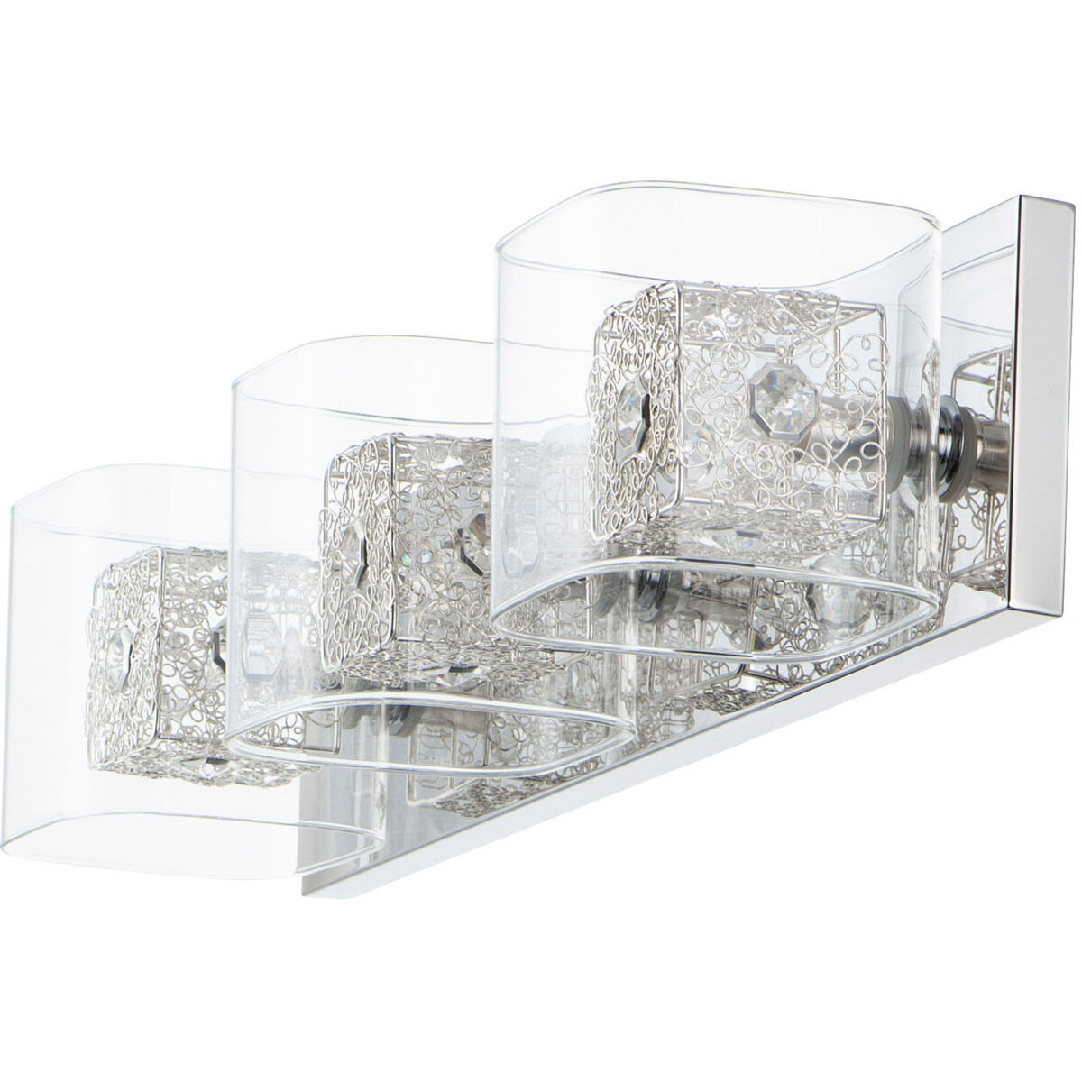 Gem 3 Light 22 inch Polished Chrome Bath Vanity Light Wall Light in Silver