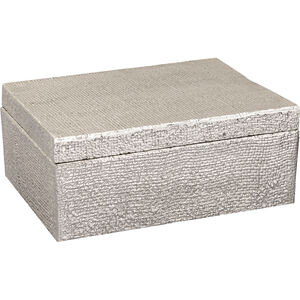 Square Linen 11 X 11 inch Antique Nickel Box, Large