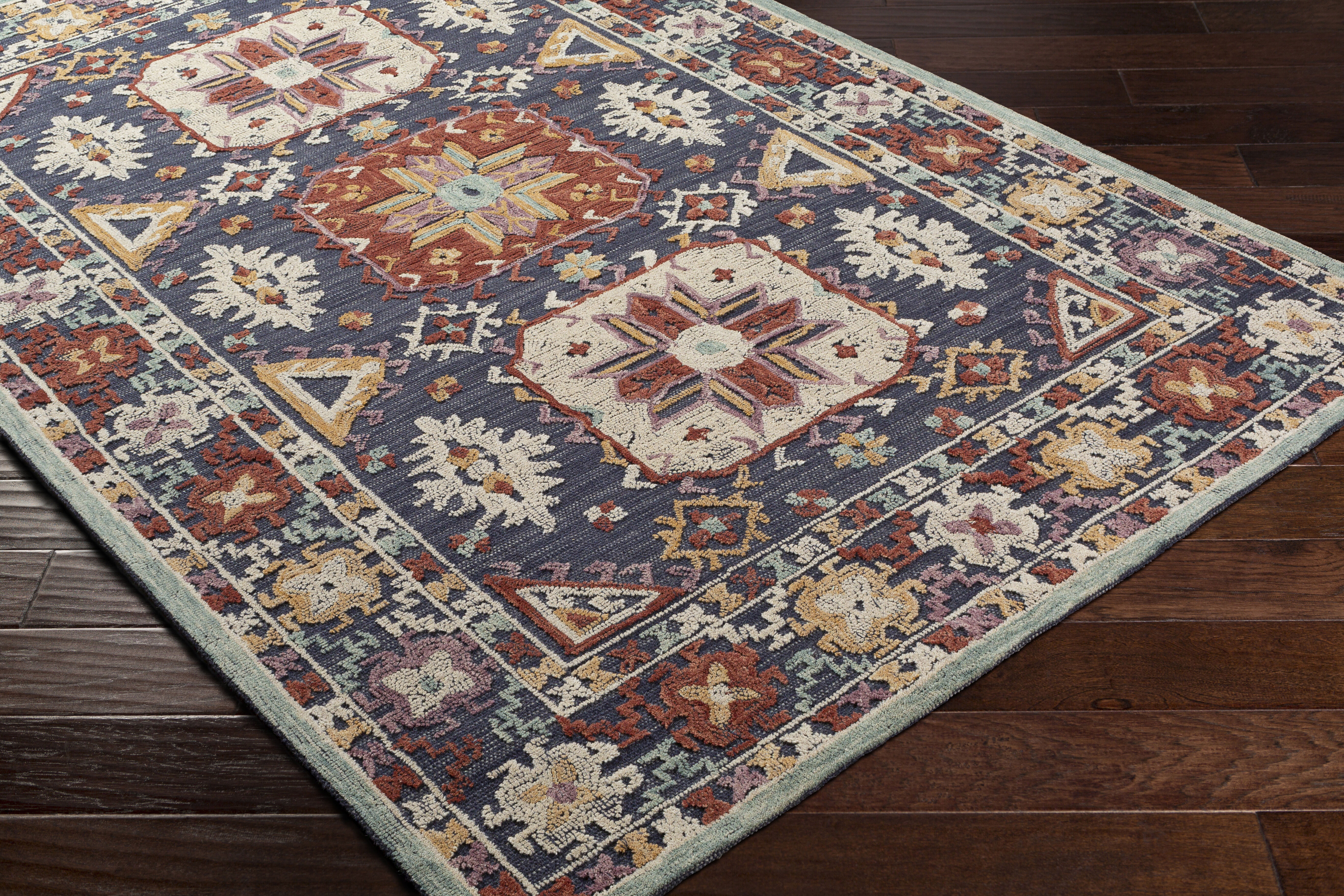 Oakland 90 X 60 inch Dark Blue Rug in 5 x 8, Rectangle