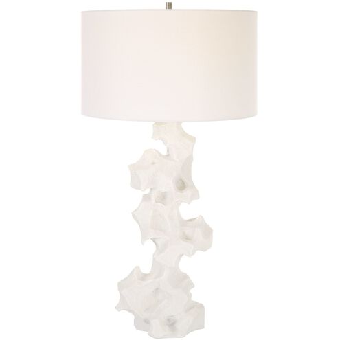 Remnant 32 inch 150 watt White Stone Table Lamp Portable Light