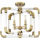 Rotterdam 4 Light 20 inch Warm Brass Convertible SemiFlush/Pendant Ceiling Light, Essentials