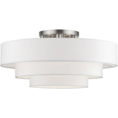 Manorwood 5 Light 28 inch Brushed Nickel Semi-Flush Ceiling Light