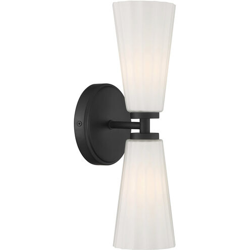 Contemporary 2 Light 5.13 inch Matte Black Wall Sconce Wall Light