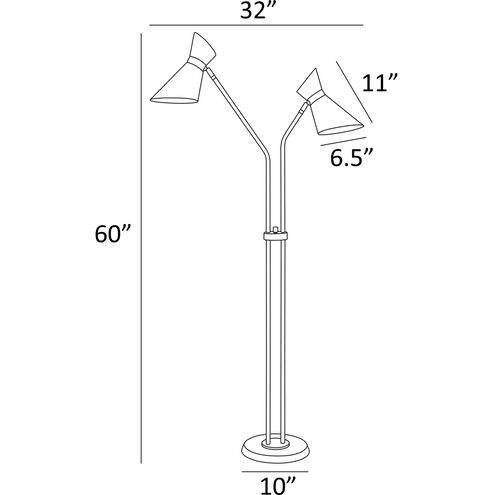 Jared 60 inch 60.00 watt Brass Floor Lamp Portable Light