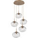 Nova LED LED Novel Brass Chandelier Ceiling Light, Round Multi-Pendant