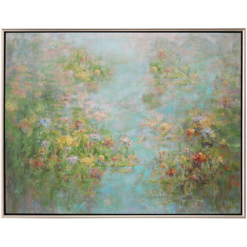 Lilies in Bloom Blue and Green and Multi and Pink Canvas