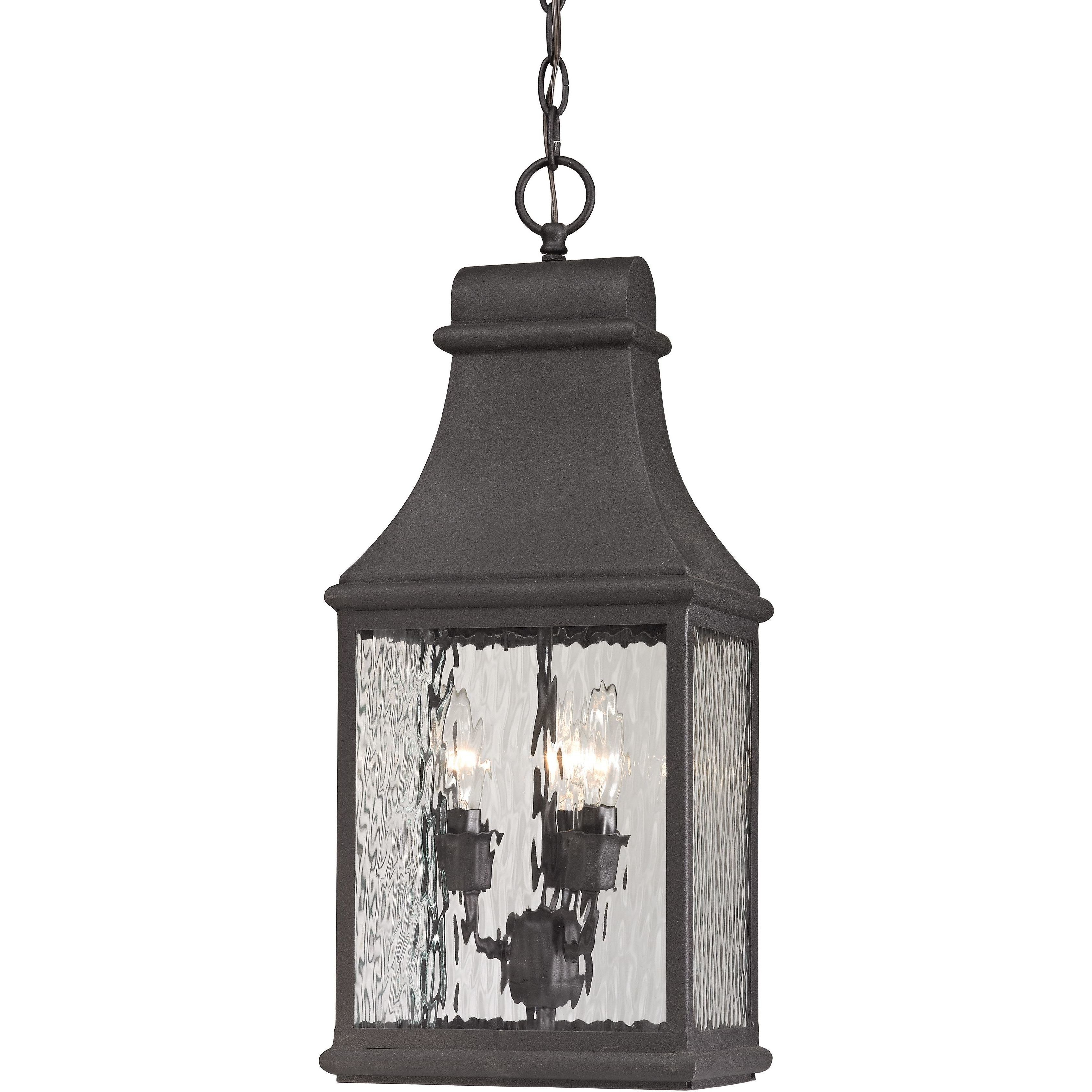 Forged Jefferson 3 Light 9 inch Charcoal Outdoor Pendant