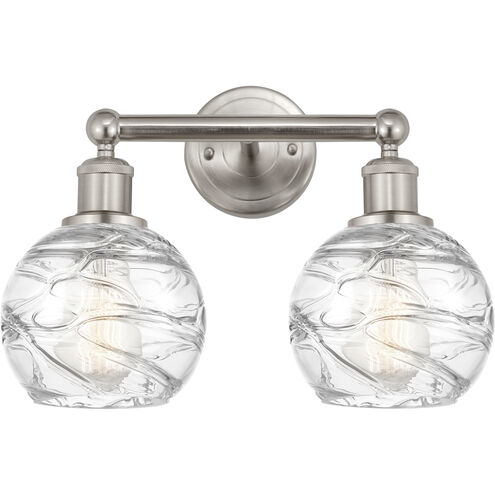 Edison Athens Deco Swirl 2 Light 15 inch Brushed Satin Nickel Bath Vanity Light Wall Light