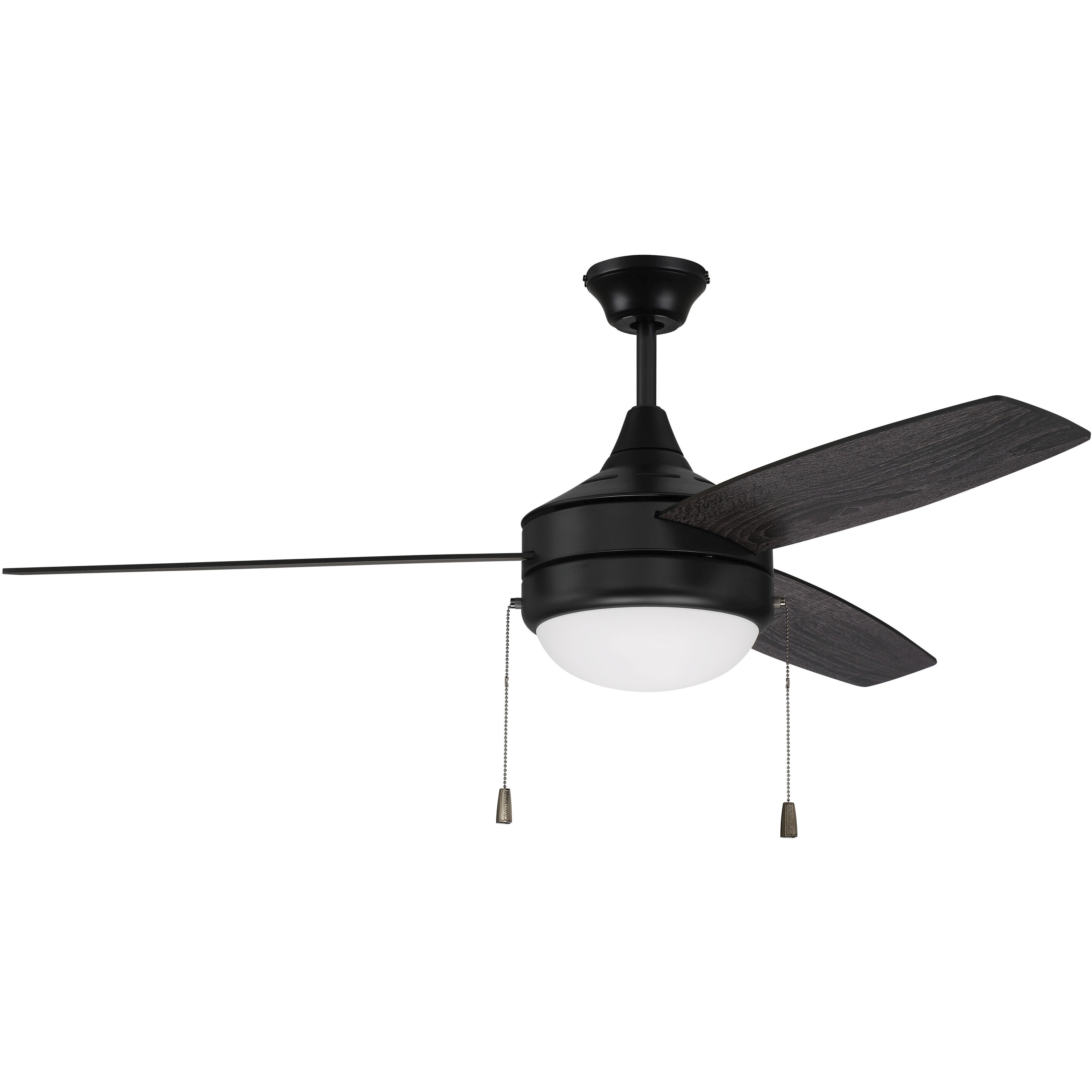 Phaze 52 inch Flat Black with Flat Black/Greywood Blades Ceiling Fan
