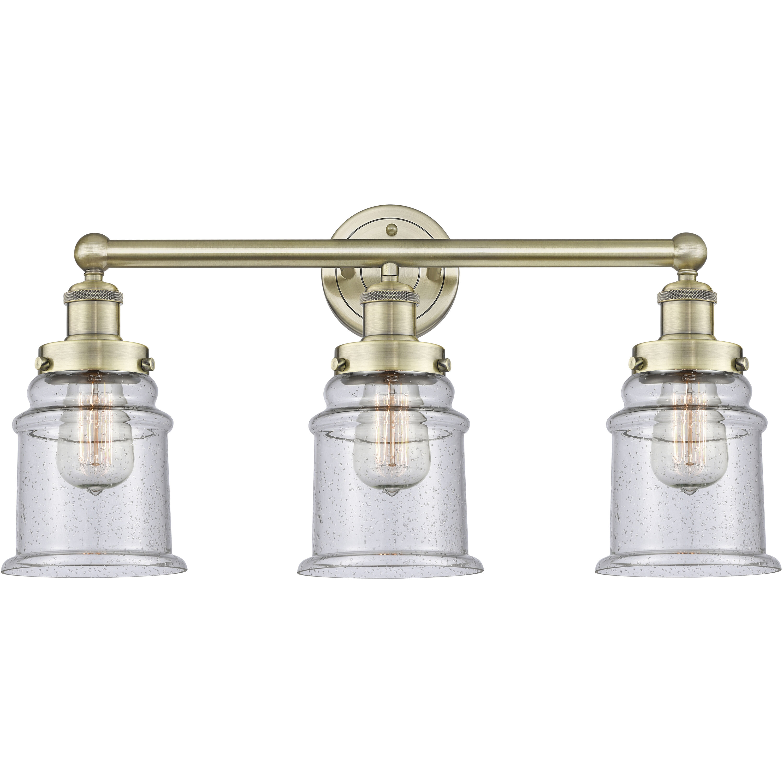 Canton 3 Light 24 inch Antique Brass Bath Vanity Light Wall Light in Seedy