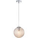 Maruna 1 Light 9.88 inch Chrome and Cognac Pendant Ceiling Light