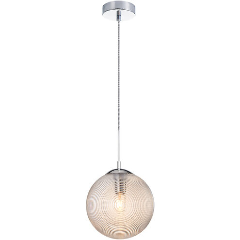 Maruna 1 Light 9.88 inch Chrome and Cognac Pendant Ceiling Light