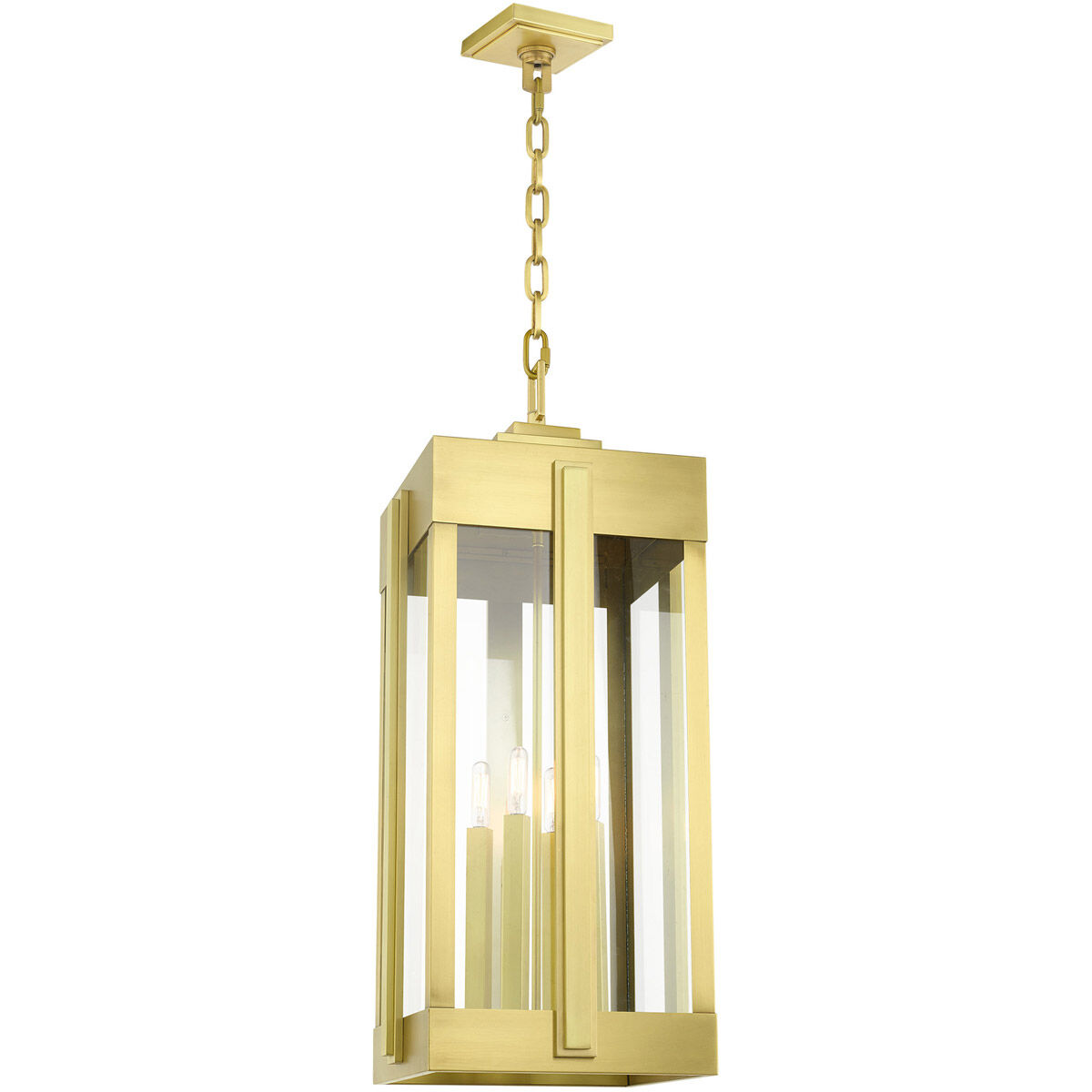 Lexington 4 Light 13 inch Natural Brass Outdoor Pendant Lantern