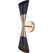 Emlen 2 Light 5 inch Black/Gold Wall Fixture Wall Light