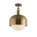 Forked LED 13.39 inch Brass Flush Mount Ceiling Light