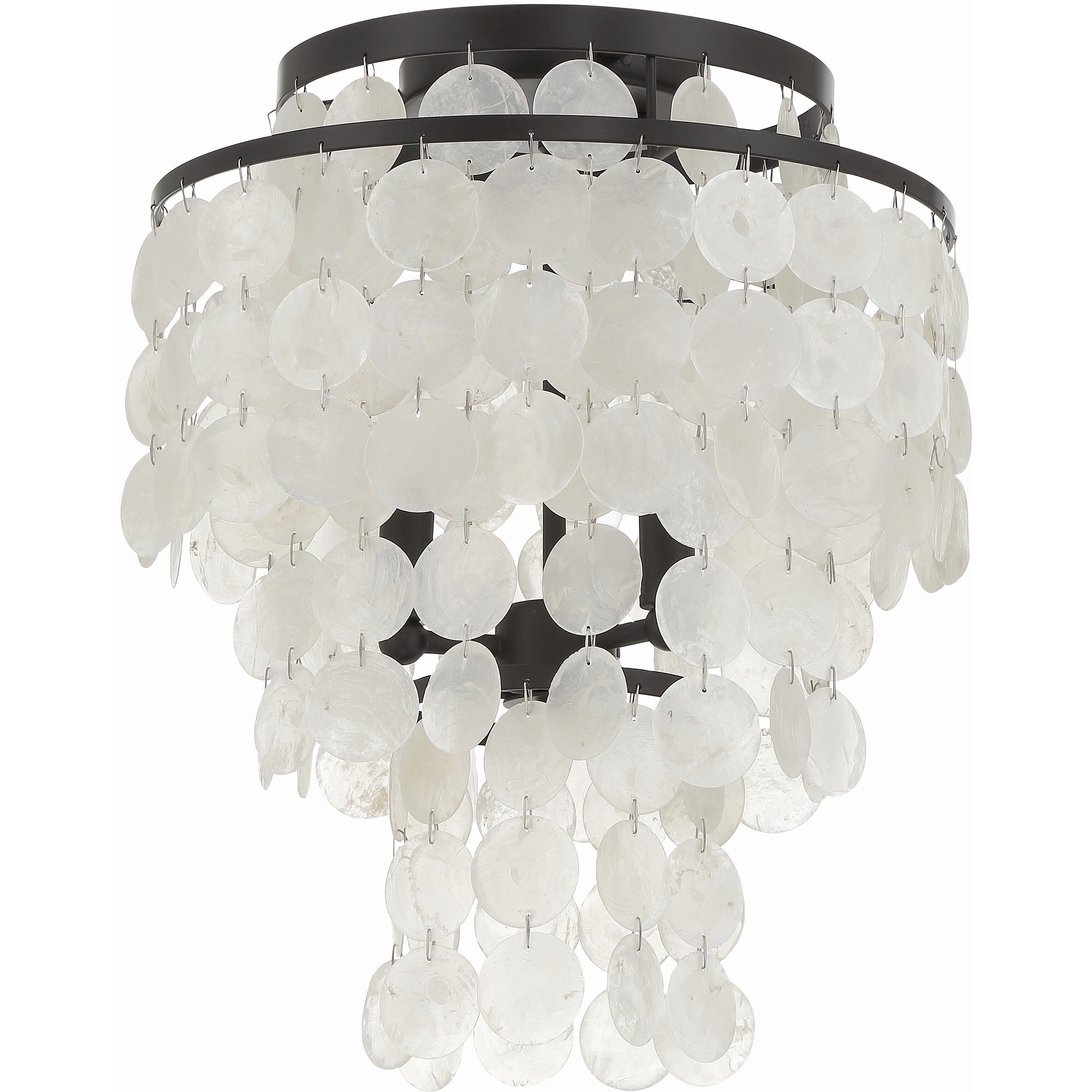 Brielle 3 Light 13 inch Dark Bronze Flush Ceiling Light