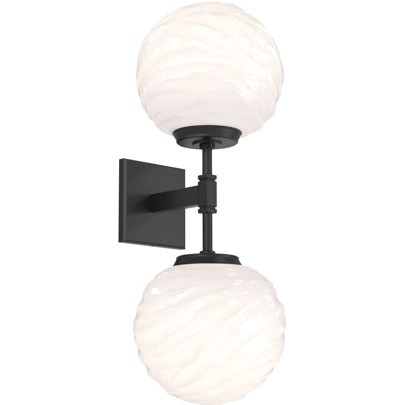 Gaia LED Matte Black Sconce Wall Light in 3000K LED, Opal White