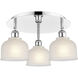 Dayton 3 Light 17.25 inch Polished Chrome Flush Mount Ceiling Light in White