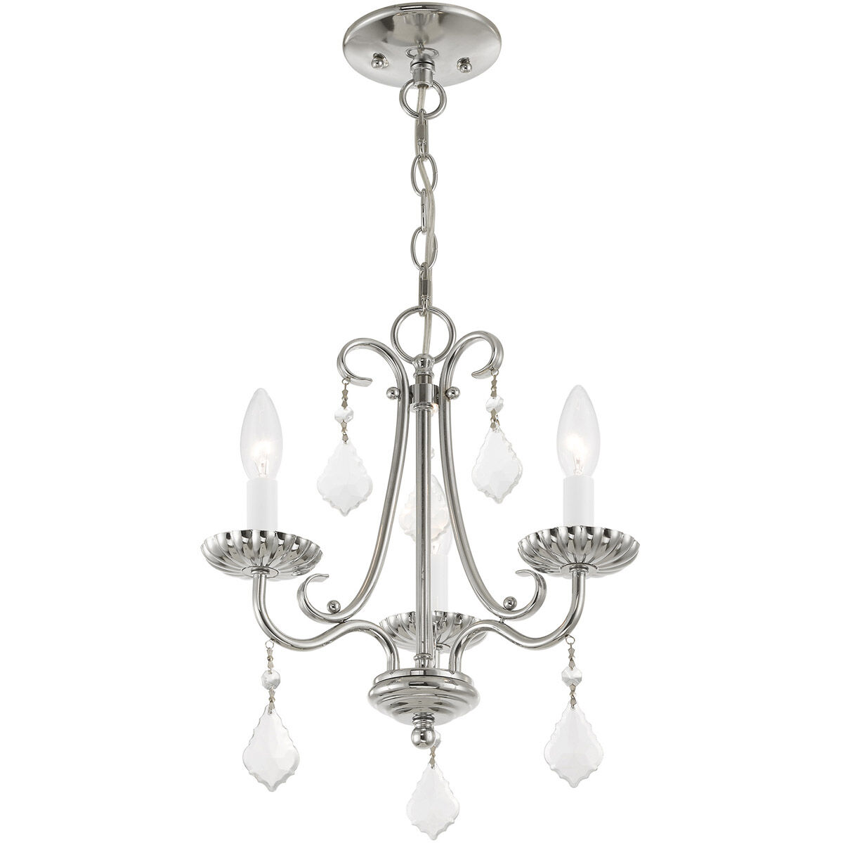 Daphne 3 Light 13.88 inch Polished Chrome Mini Chandelier Ceiling Light
