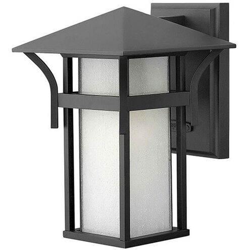 Estate Series Harbor LED 11 inch Satin Black Outdoor Wall Mount Lantern, Small