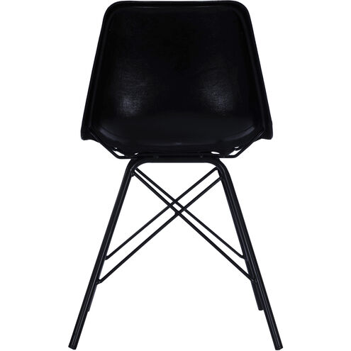 Inland Black Leather Accent Chair