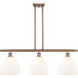 Ballston Ballston Dome LED 36 inch Antique Copper Island Light Ceiling Light in Matte White Glass