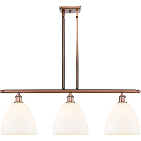 Ballston Ballston Dome LED 36 inch Antique Copper Island Light Ceiling Light in Matte White Glass