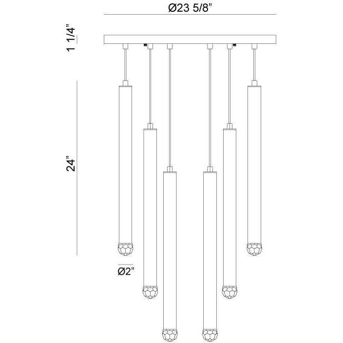 Reign LED 23.63 inch Chrome Pendant Ceiling Light