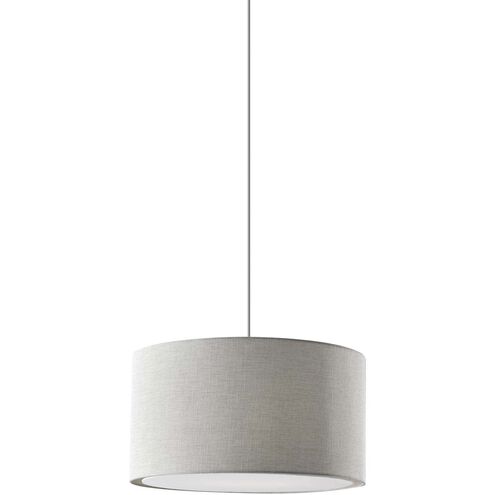 Harvest 1 Light 20 inch White Drum Pendant Ceiling Light in White Textured Fabric, Large