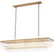 East 7 Light 55.12 inch Antique Brass Chandelier Ceiling Light, Rectangular