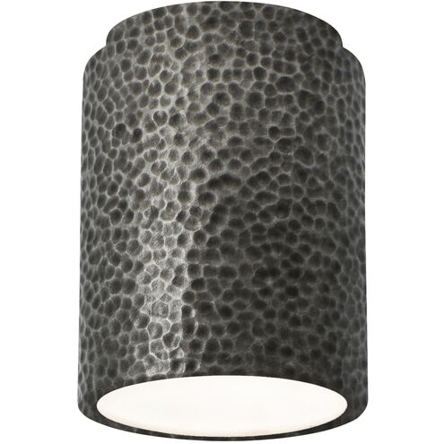 Radiance Cylinder LED 6.5 inch Hammered Pewter Flush-Mount Ceiling Light