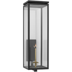 Visual Comfort Signature Collection Chapman & Myers Fresno2 1 Light 30.5 inch Matte Black Outdoor Bracketed Gas Wall Lantern, Grande CHO2562BLK-CG - Open Box