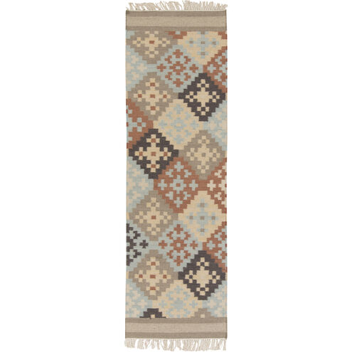 Jewel Tone II 96 X 30 inch Beige, Camel, Sage, Tan, Dark Brown, Wheat Rug