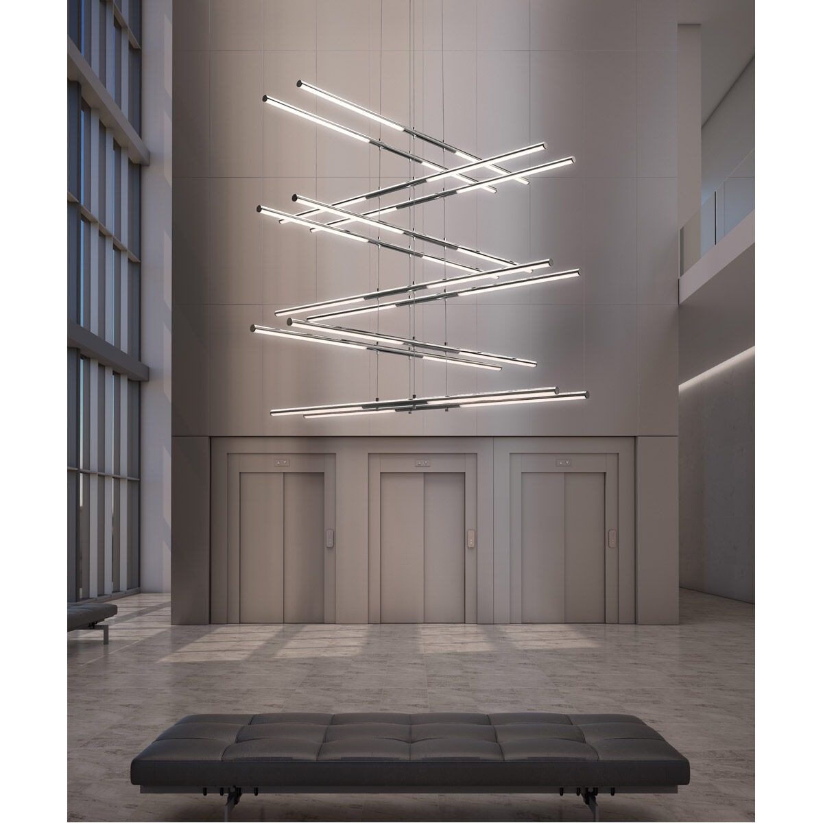 Tik-tak LED 47.5 inch Polished Chrome Pendant Ceiling Light